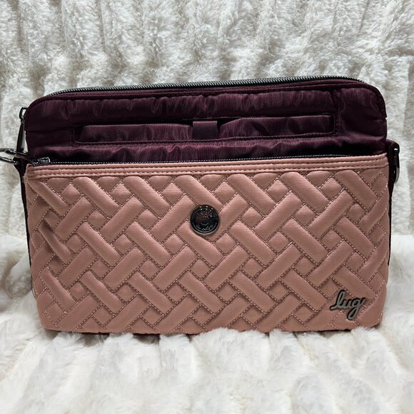 Retired Lug Pirouette Quilted RFID 2-in-1 Crossbody & Belt Bag in Wine Blush - Picture 2 of 10